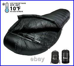 Ubon 100% Goose Down Sleeping Bag 10 F Degree Ultralight Sleeping Bag Camping