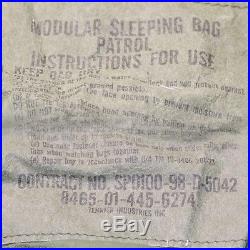 Us Military Surplus Patrol Modular 4 Piece Sleeping Bag Sleep System Mss Goretex