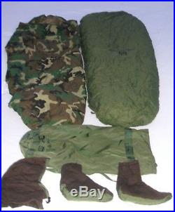 Usgi Extreme Cold Weather Sleeping Bag System Goretex Bivy Hood Boots Stuff Sack
