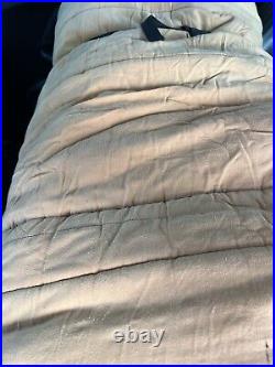 VINTAGE Coleman Tan Cotton Plaid Flannel Lined Sleeping Bag Bed Roll 36 x 75