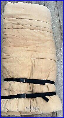 VINTAGE Coleman Tan Cotton Plaid Flannel Lined Sleeping Bag Bed Roll 36 x 75