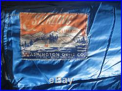VINTAGE DOWN SLEEPING BAG WASHINGTON QUILT CO. 3# MT. McKINLEY OLT