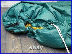 VINTAGE EDDIE BAUER Goose Down Sleeping Bag or Blanket Zipper Green Gold