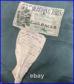 VTG 40s 50s Eddie Bauer Blizzard Proof Pure Down Sleeping Robe Bag Outdoor READ