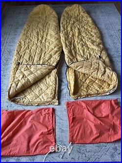 VTG 70s GERRY Denver Colorado USA Lot of 2 Identical Sleeping Bags Withstuff Sacks