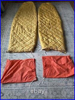VTG 70s GERRY Denver Colorado USA Lot of 2 Identical Sleeping Bags Withstuff Sacks