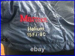 Very Nice Marmot Helium 15 Degree 850 Down LONG Sleeping Bag