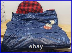 Victoria's Secret Sleeping Bag Pink Dog Navy Blue Red Plaid Flannel HTF