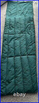 Vintage 1950's-60's Eddie Bauer Down Sleeping Bag Blanket Green Totem Tag