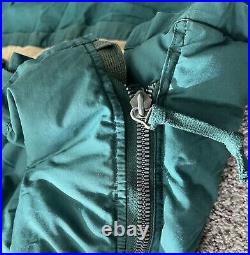Vintage 1950's-60's Eddie Bauer Down Sleeping Bag Blanket Green Totem Tag