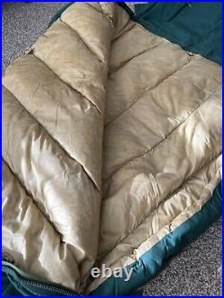 Vintage 1950's-60's Eddie Bauer Down Sleeping Bag Blanket Green Totem Tag