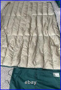 Vintage 1950's-60's Eddie Bauer Down Sleeping Bag Blanket Green Totem Tag