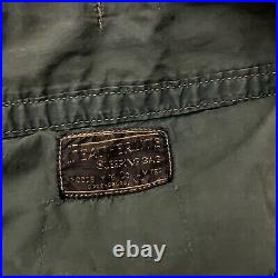 Vintage 1950's Woods Down Sleeping Bag 28 X 78 Canvas Green Featherlite
