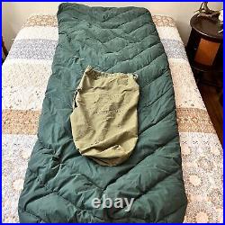 Vintage 1950's Woods Down Sleeping Bag 28 X 78 Canvas Green Featherlite