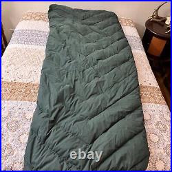 Vintage 1950's Woods Down Sleeping Bag 28 X 78 Canvas Green Featherlite