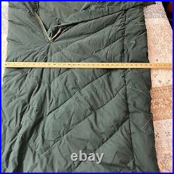 Vintage 1950's Woods Down Sleeping Bag 28 X 78 Canvas Green Featherlite