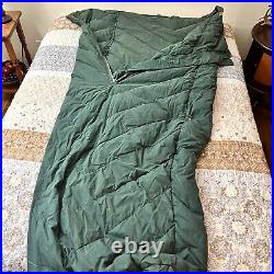 Vintage 1950's Woods Down Sleeping Bag 28 X 78 Canvas Green Featherlite