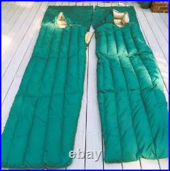 Vintage 1960's Eddie Bauer Down Sleeping Bags Zip Together Twin Sleeping Bags