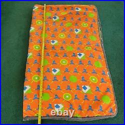 Vintage 70s Peter Max Sleeping Bag with Carrying Bag 55 x 33 Working Zipper
