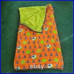 Vintage 70s Peter Max Sleeping Bag with Carrying Bag 55 x 33 Working Zipper