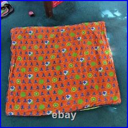 Vintage 70s Peter Max Sleeping Bag with Carrying Bag 55 x 33 Working Zipper