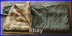 Vintage Coleman Sleeping Bag Flannel Interior Flying Ducks Geese Pattern green