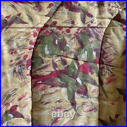 Vintage Coleman Sleeping Bag Flannel Interior Flying Ducks Geese Pattern green