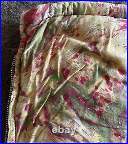 Vintage Coleman Sleeping Bag Flannel Interior Flying Ducks Geese Pattern green