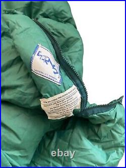 Vintage Eastern Mountain Sports Goose Down Green Adult Sleeping Bag Lot Of Two