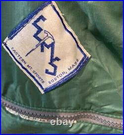 Vintage Eastern Mountain Sports Goose Down Green Adult Sleeping Bag Lot Of Two