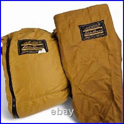 Vintage Eddie Bauer Goose Down Sleeping Bag With Stuff Sack 76 x 31 Gold