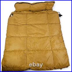 Vintage Eddie Bauer Goose Down Sleeping Bag With Stuff Sack 76 x 31 Gold