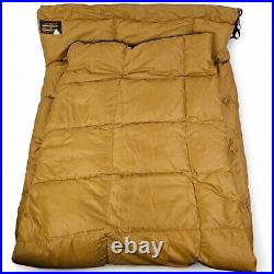 Vintage Eddie Bauer Goose Down Sleeping Bag With Stuff Sack 76 x 31 Gold