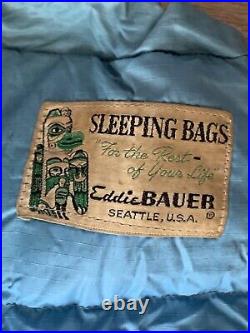 Vintage Eddie Bauer Mummy Sleeping Bag 32x80 Totem Label