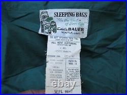 Vintage Eddie Bauer Totem 4 LBS Goose Down Sleeping Bag & VALCRO in blanket