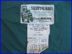 Vintage Eddie Bauer Totem 4 LBS Goose Down Sleeping Bag & VALCRO in blanket