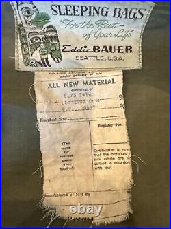 Vintage Eddie Bauer USA 4 Lbs Goose Down Sleeping Bag #173 Twin