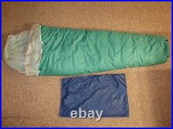Vintage Holubar Green Down 20° Mummy Style LH Zip Sleeping Bag w Liner 29 x 87