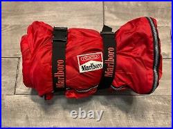 Vintage Marlboro Plaid Red & Black Fleece Sleeping Bag Backpacking Camping