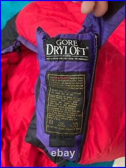 Vintage Marmot Coulour Long 800 down mummy 0 degree sleeping bag Gore Dryloft