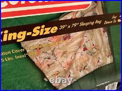 Vintage New Coleman Sleeping Bag KING 79x39 Down to 30 degrees Ducks Lined NOS