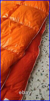 Vintage Richner 700g Nordic Duck Down Sleeping Bag Swiss Made Orange Rare Top
