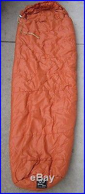 Vintage Snow Lion Orange Mummy Sleeping Bag 26 x 90