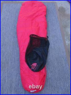 Vintage The North Face Brown Label Red Goose Down Sleeping Bag & Carry Bag
