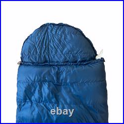 Vintage The North Face Goose Down Mummy Sleeping Bag Blue 89x30 26oz Brown Label