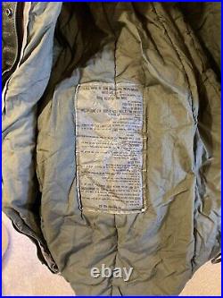 Vintage US Military Down Extreme Cold Weather Type II Mummy Sleeping Bag Green