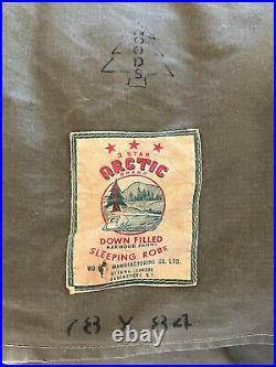 Vintage WOODS Arctic Brand 3 Star Down Filled Sleeping Robe Hunting Bag 78 x 84