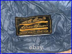 Vintage eddie bauer blue and gold Goose Down mummy bag