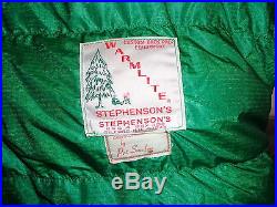 Vintage prime goose down sleeping bag- Stephenson's Warmlite