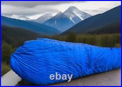 Vtg 1970s-80s WESTERN MOUNTAINEERING Blue Sleeping Bag High Loft Down-Scarce
